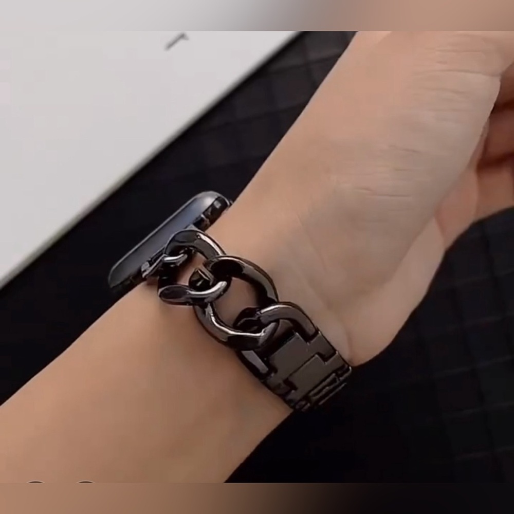 NEW✨ Apple Watch Band Luxury Graphite Black Adjustable Latched Loop - Picture 7 of 13